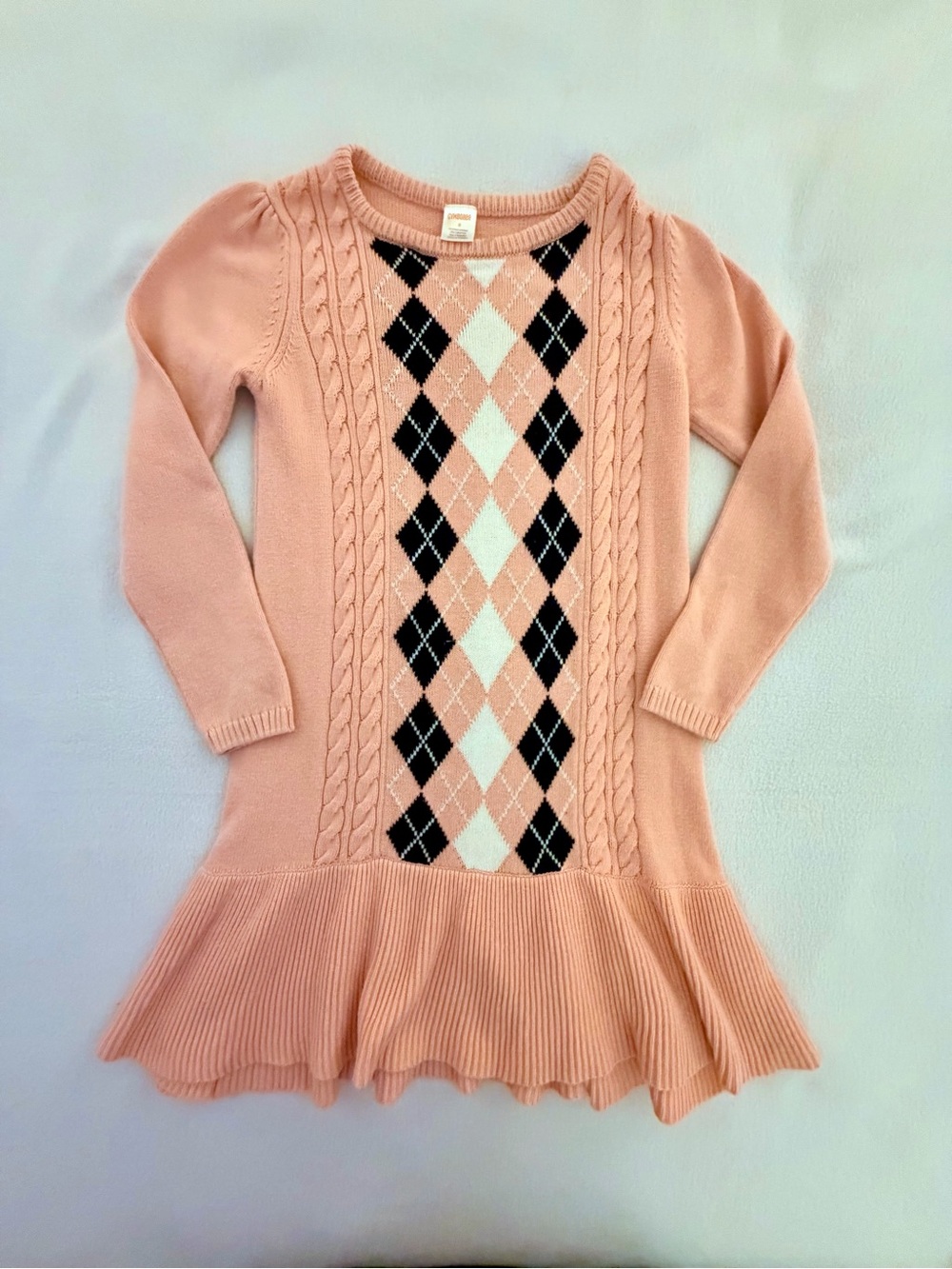 Gymboree Ladies & Gentleman Argyle Peplum Sweater Dress